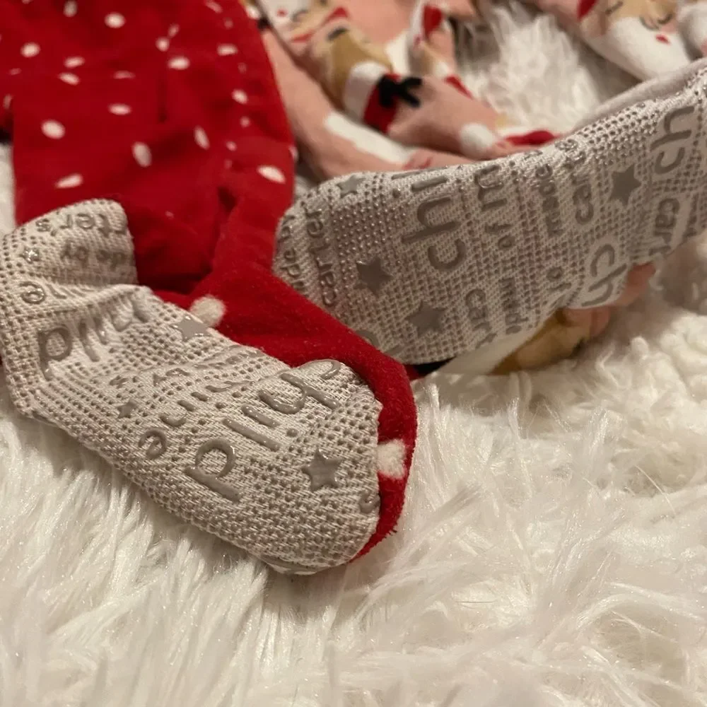 (2) Carter’s 18M Christmas Fleece Footies